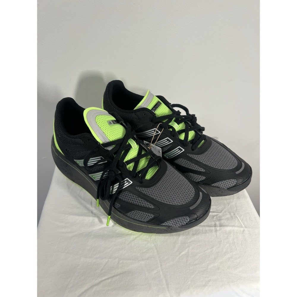 adidas Adizero Aruku Mens 12 Black Gray Neon Green Swirlfoam Sneakers NWT
